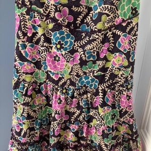 Anthropologie Corduroy Floral Skirt